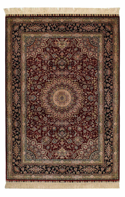 China Seide Teppich 122x183cm - Orientteppich - dunkelrot