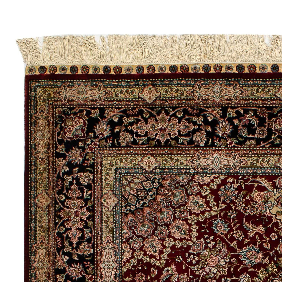 China Seide Teppich 122x183cm - Orientteppich - dunkelrot