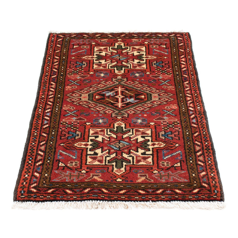Qaraja Teppich 64x106cm - Perserteppich - dunkelrot