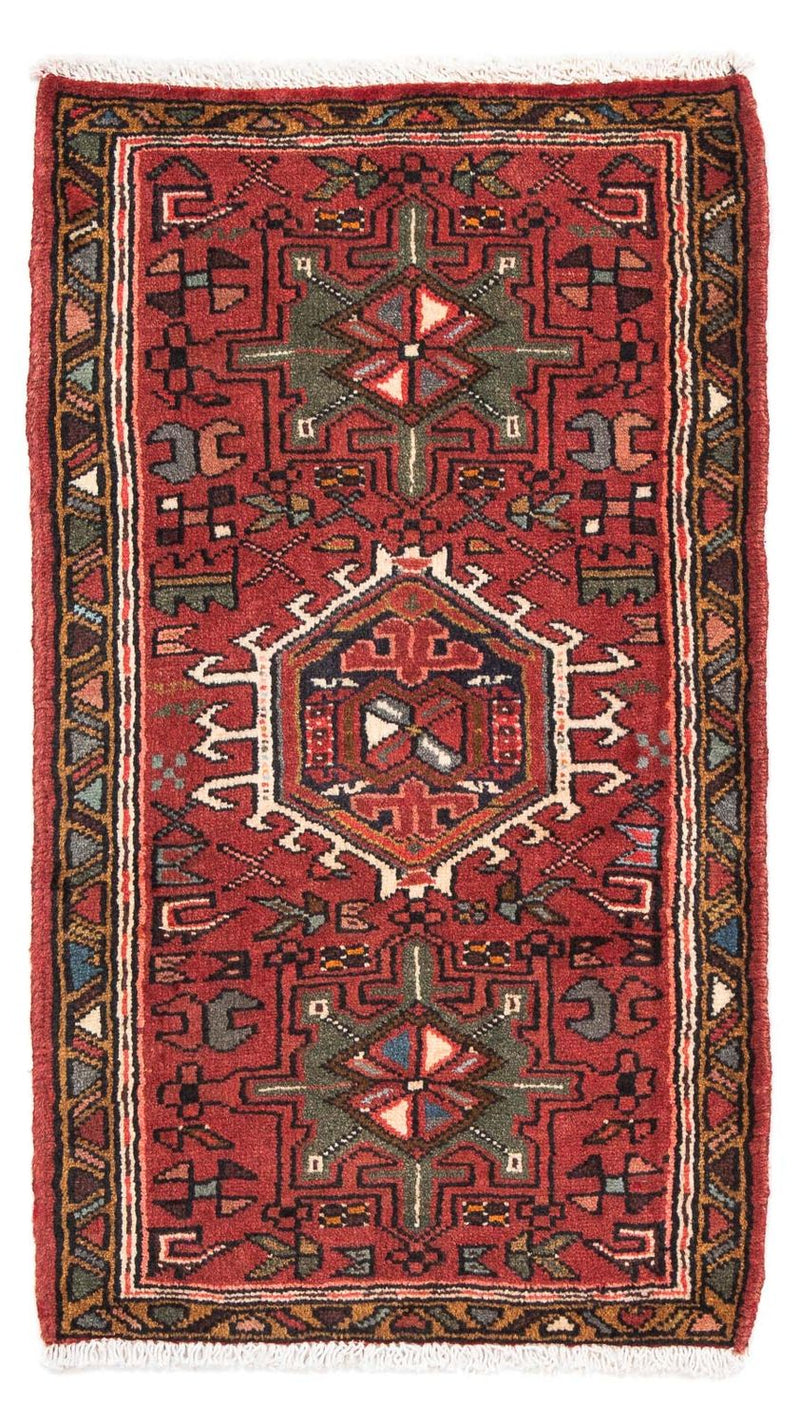 Qaraja Teppich 60x105cm - Perserteppich - dunkelrot