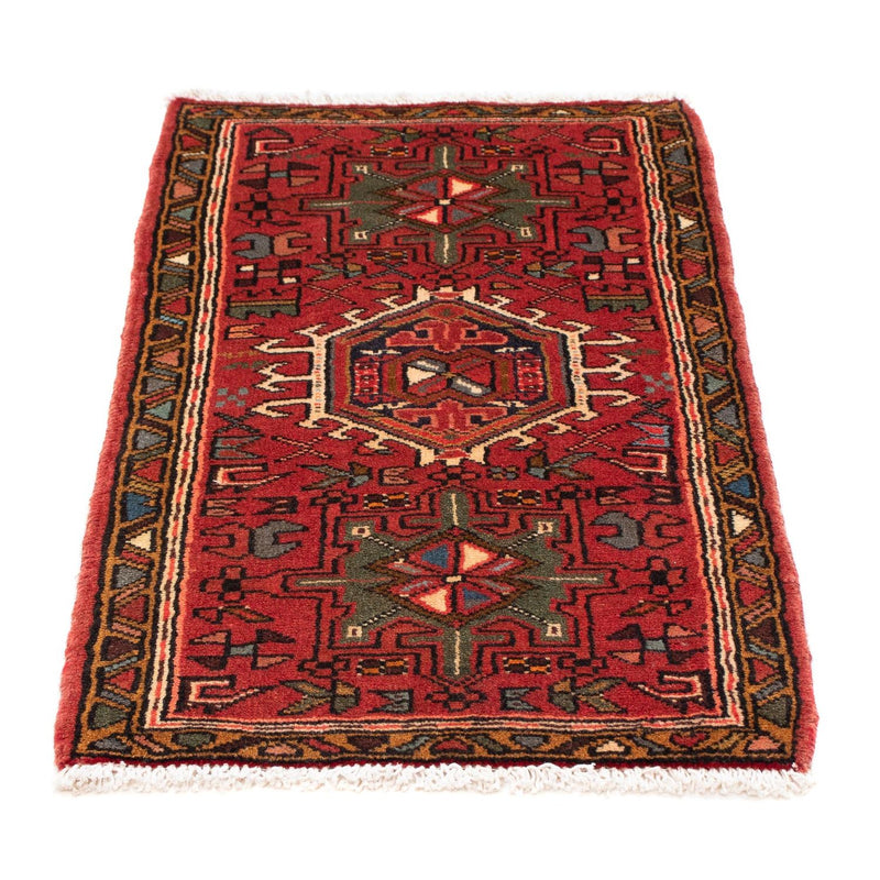 Qaraja Teppich 60x105cm - Perserteppich - dunkelrot