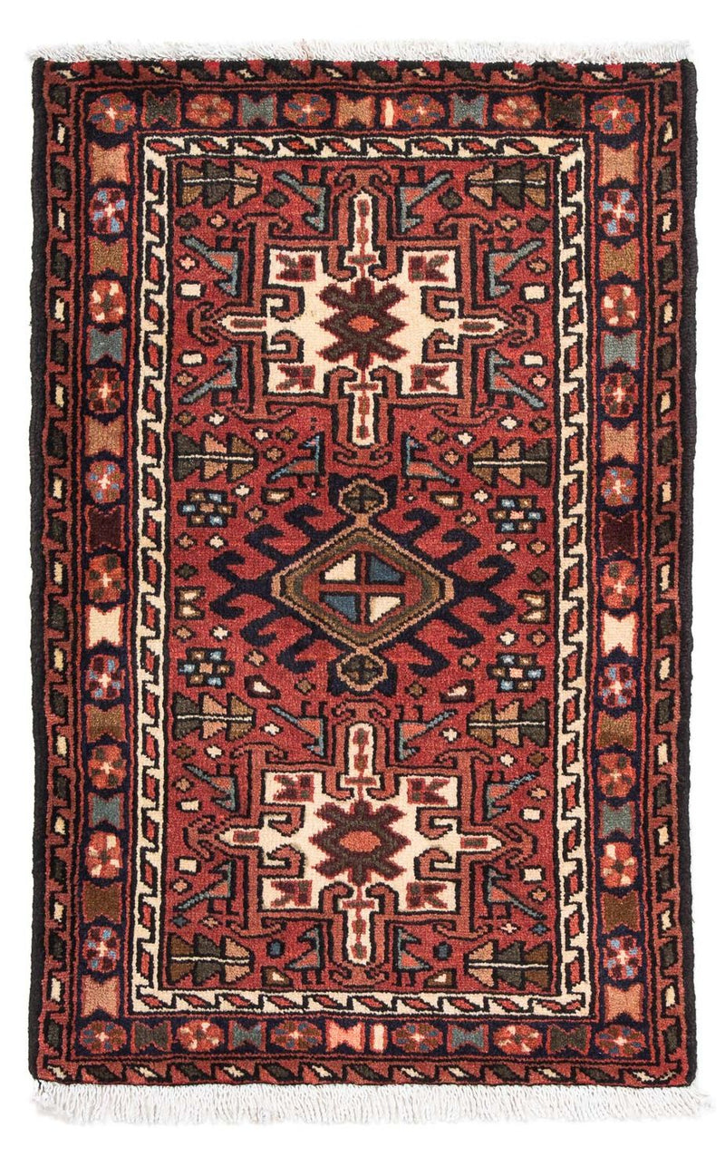 Qaraja Teppich 67x100cm - Perserteppich - dunkelrot
