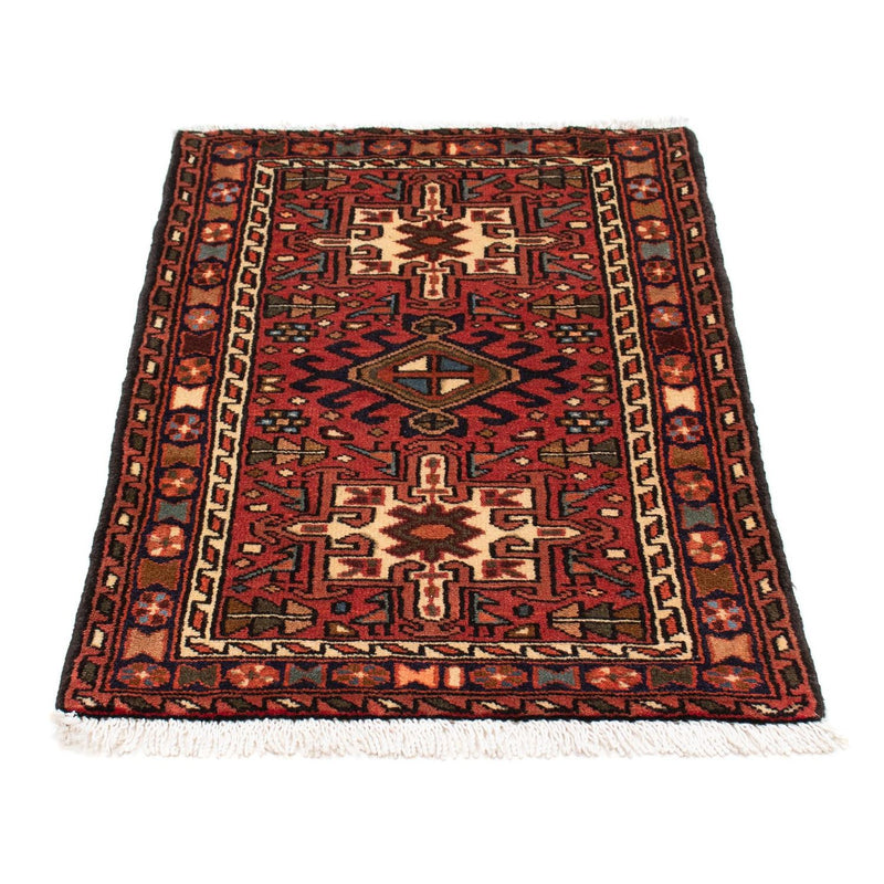 Qaraja Teppich 67x100cm - Perserteppich - dunkelrot