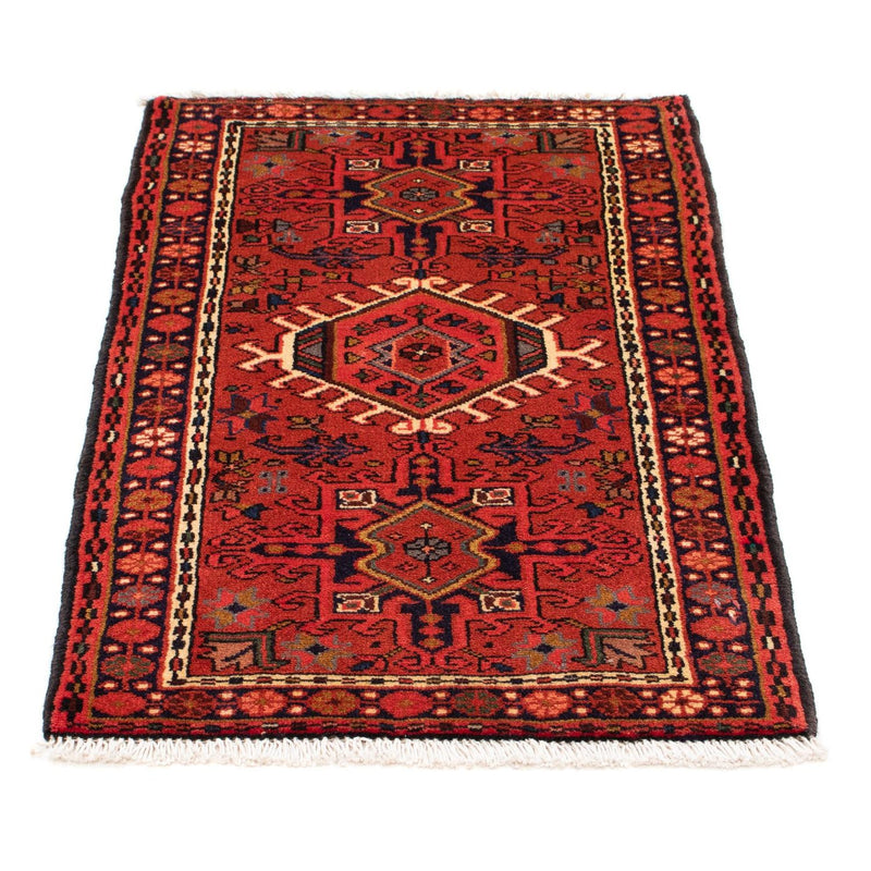 Qaraja Teppich 65x105cm - Perserteppich - dunkelrot