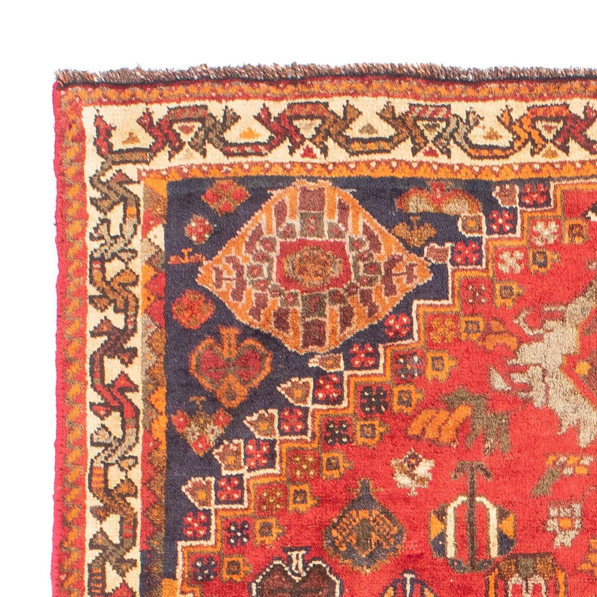Shiraz Teppich 106x159cm - Perserteppich - dunkelrot