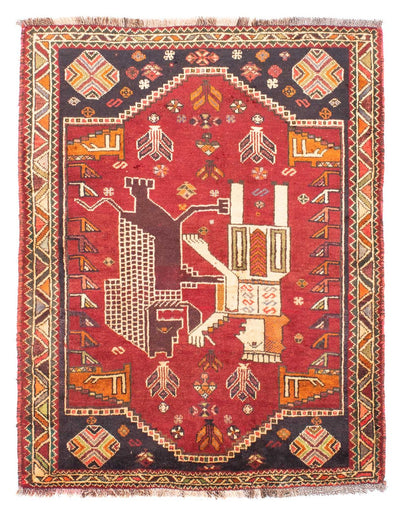 Shiraz Teppich 120x167cm - Perserteppich - dunkelrot