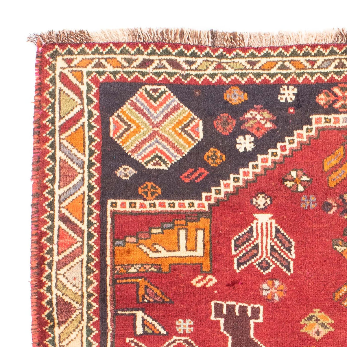 Shiraz Teppich 120x167cm - Perserteppich - dunkelrot