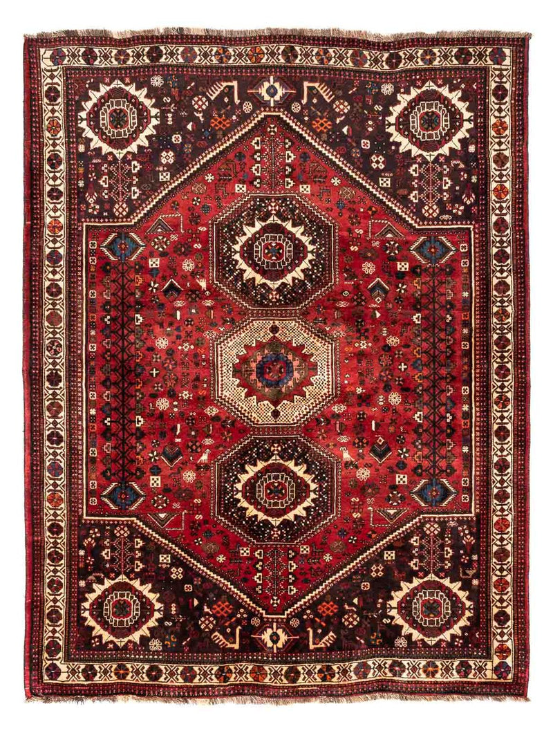 Shiraz Teppich 183x244cm - Perserteppich - dunkelrot