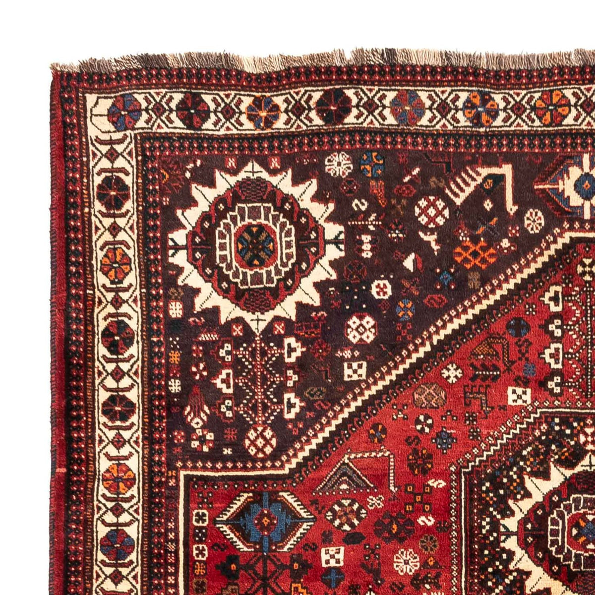 Shiraz Teppich 183x244cm - Perserteppich - dunkelrot