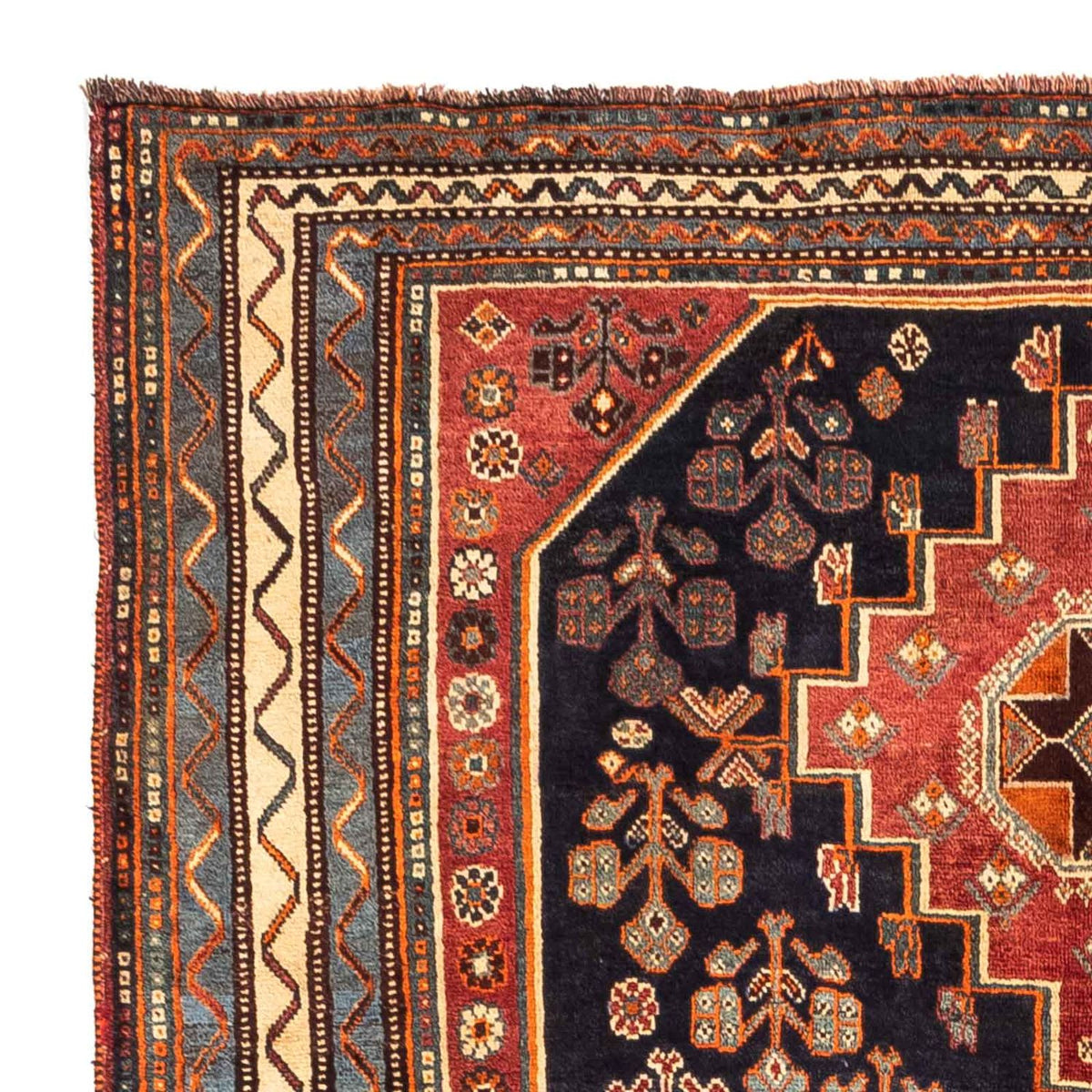 Shiraz Teppich 160x246cm - Perserteppich - dunkelblau