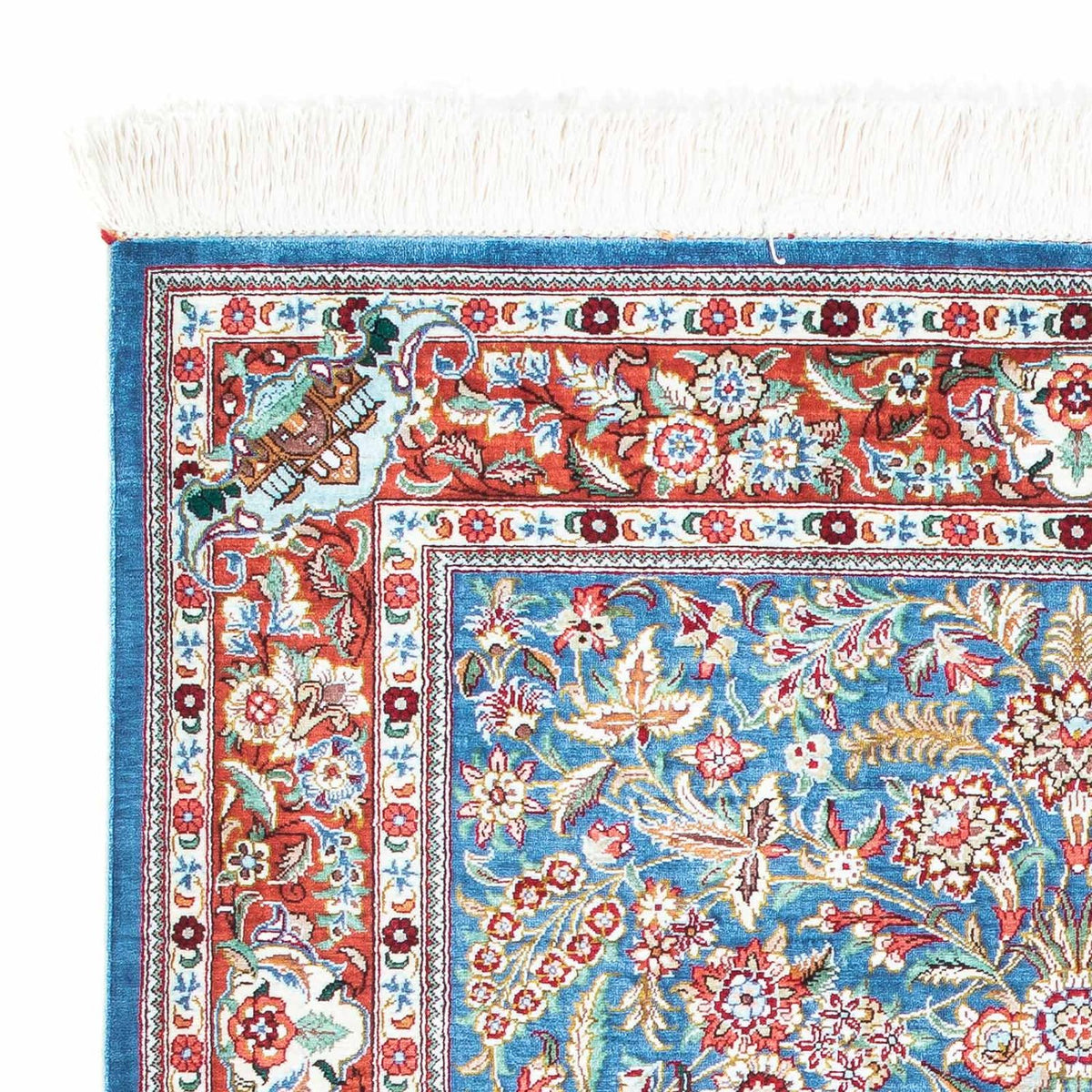 Ghom Teppich 81x119cm - Perserteppich - hellblau