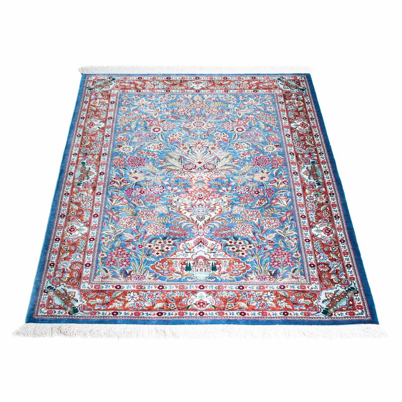 Ghom Teppich 81x119cm - Perserteppich - hellblau