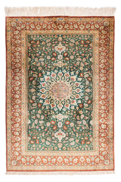 Ghom Teppich 80x115cm - Perserteppich - grün