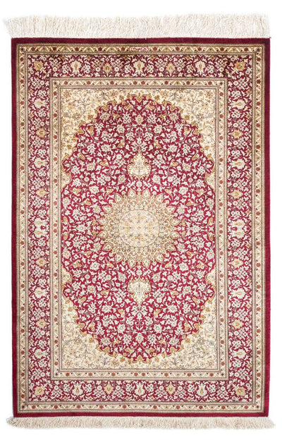 Hereke Teppich 76x122cm - Orientteppich - dunkelrot