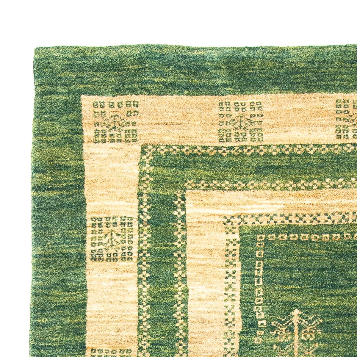 Gabbeh Persisch Teppich 151x188cm - Perserteppich Wollteppich - grün