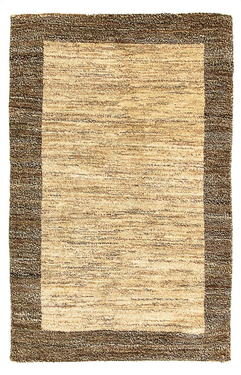 Gabbeh Teppich Indus 64x99cm - Wollteppich - hellbraun