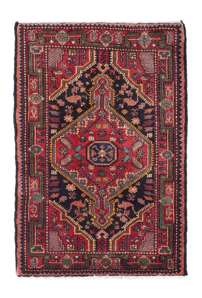 Hamadan Teppich 88x134cm - Perserteppich - dunkelblau