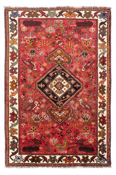 Shiraz Teppich 140x210cm - Perserteppich - dunkelrot