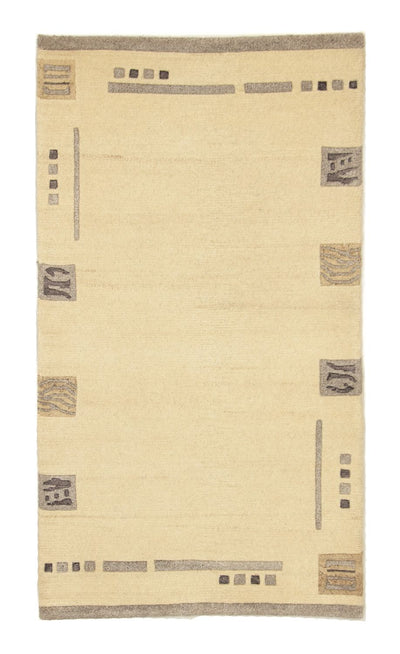 Nepal Teppich 90 x 160 cm Teppichbrücke - beige