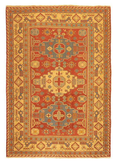 Kelim Seide Teppich 206x248cm - dunkelrot