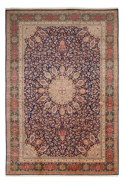 Täbriz - 50 Raj Teppich 352x517cm - Perserteppich - dunkelblau