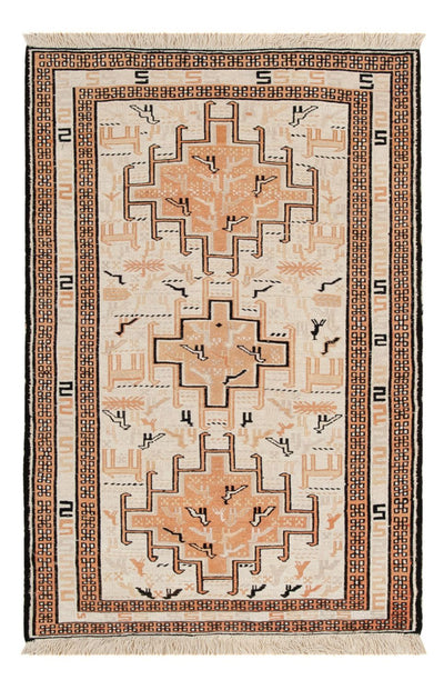 Kelim Seide Teppich 65x101cm - beige