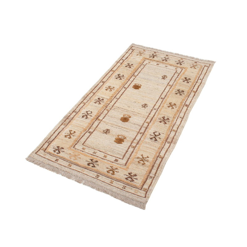 Gabbeh Persisch Teppich 73x142cm - Perserteppich Wollteppich - beige