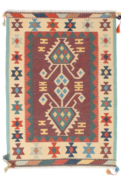 Kelim Modern Teppich 121x181cm - mehrfarbig