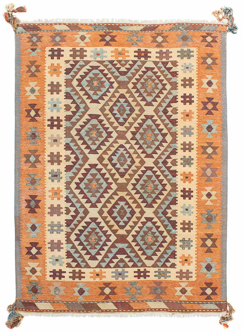 Kelim Fars Teppich 147x205cm - mehrfarbig