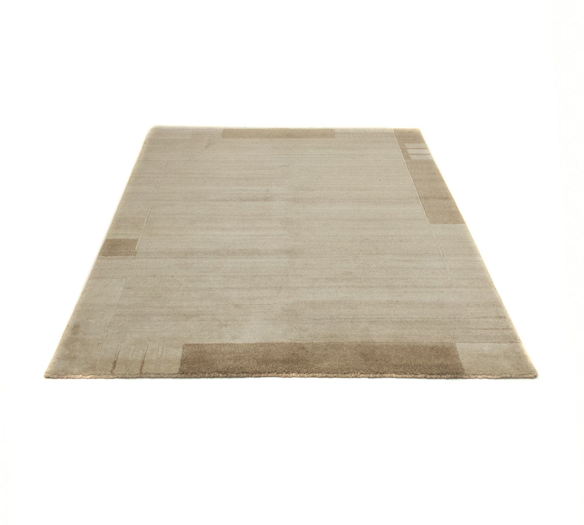Nepal Teppich 140x200cm - Wollteppich - beige