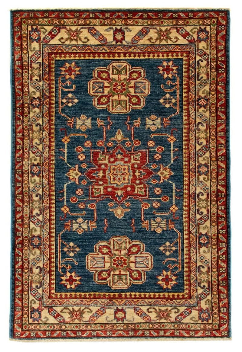 Kazak Teppich 85x126cm - Orientteppich - blau