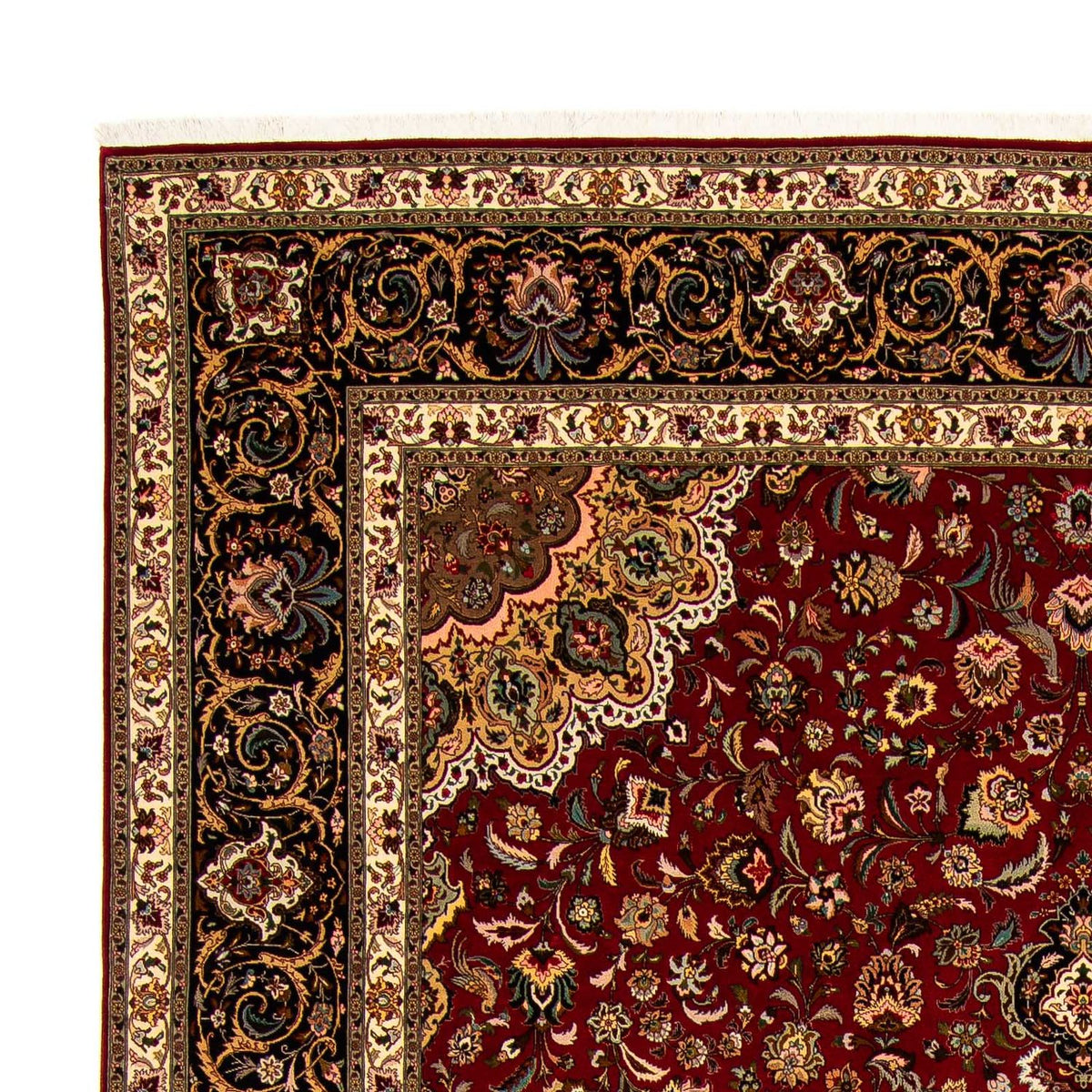 Täbriz - 50 Raj Teppich 304x411cm - Perserteppich - dunkelrot