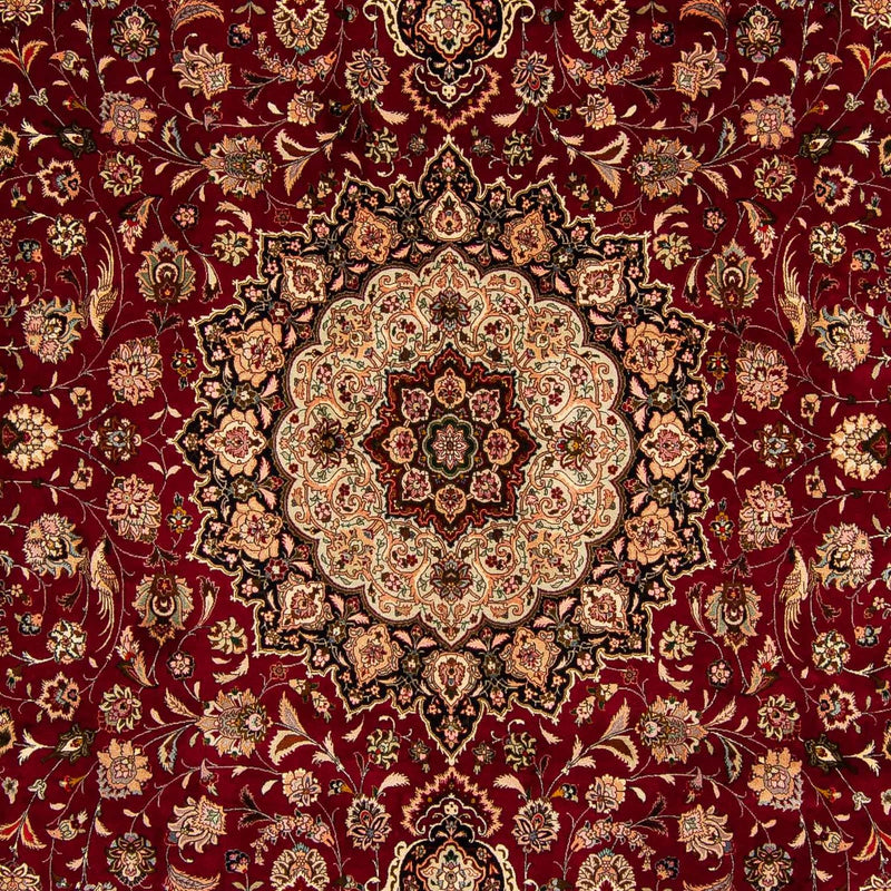 Täbriz - 50 Raj Teppich 298x393cm - Perserteppich - dunkelrot