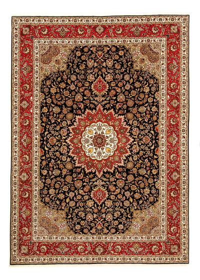 Täbriz - 50 Raj Teppich 250x348cm - Perserteppich - rot
