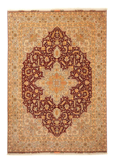Täbriz - 50 Raj Teppich 253x360cm - Perserteppich - dunkelrot