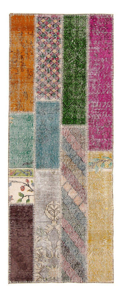 Patchwork Teppich 90x203cm - Orientteppich - mehrfarbig