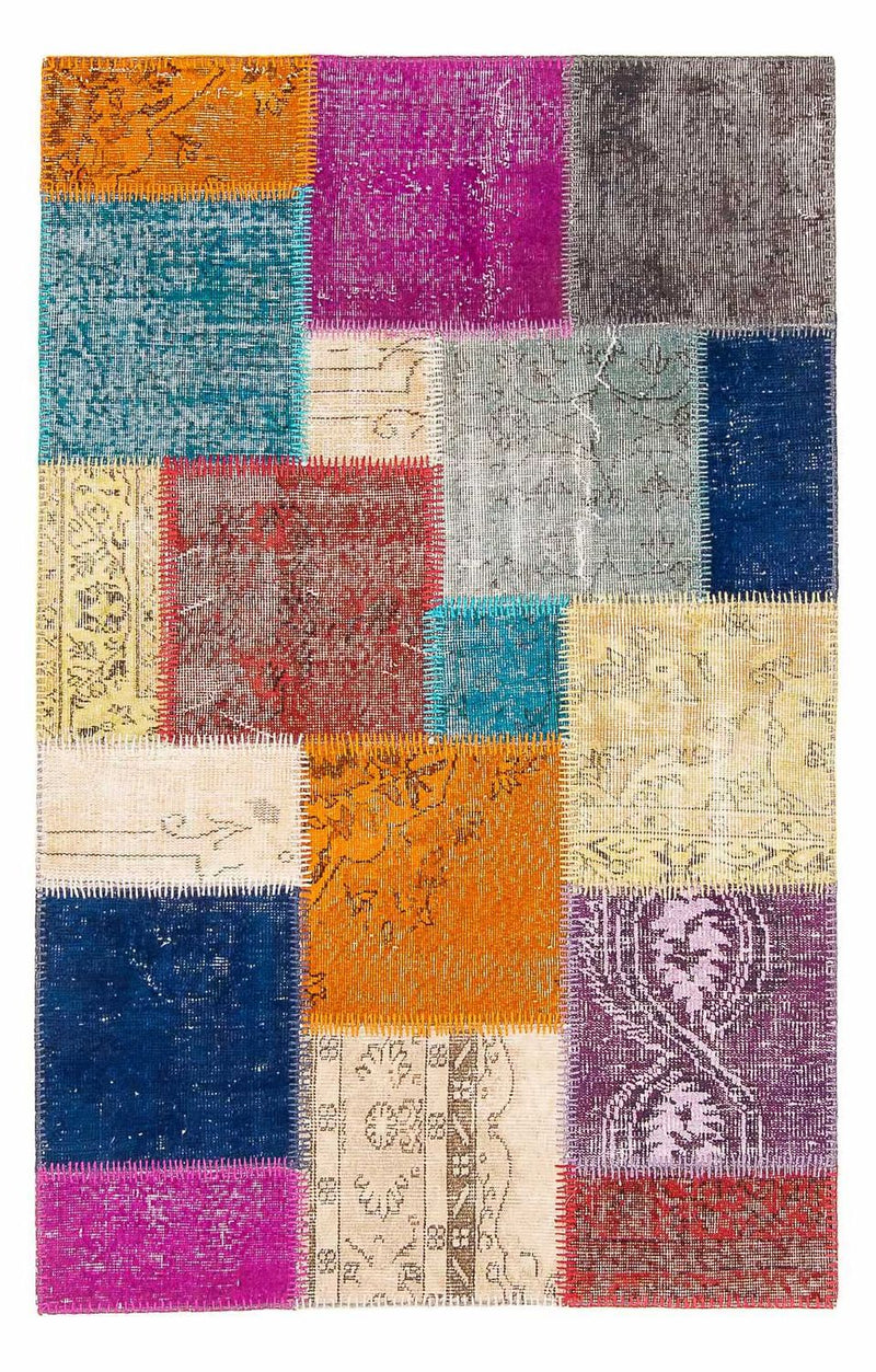 Patchwork Teppich 123x185cm - Orientteppich - mehrfarbig