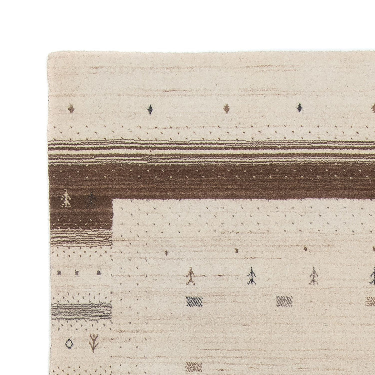 Loribaft Teppich Perser 142x200cm - Wollteppich - beige