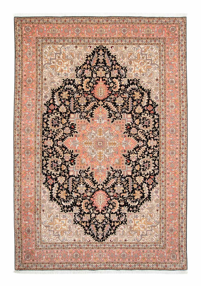Täbriz - 50 Raj Teppich 204x311cm - Perserteppich - dunkelblau