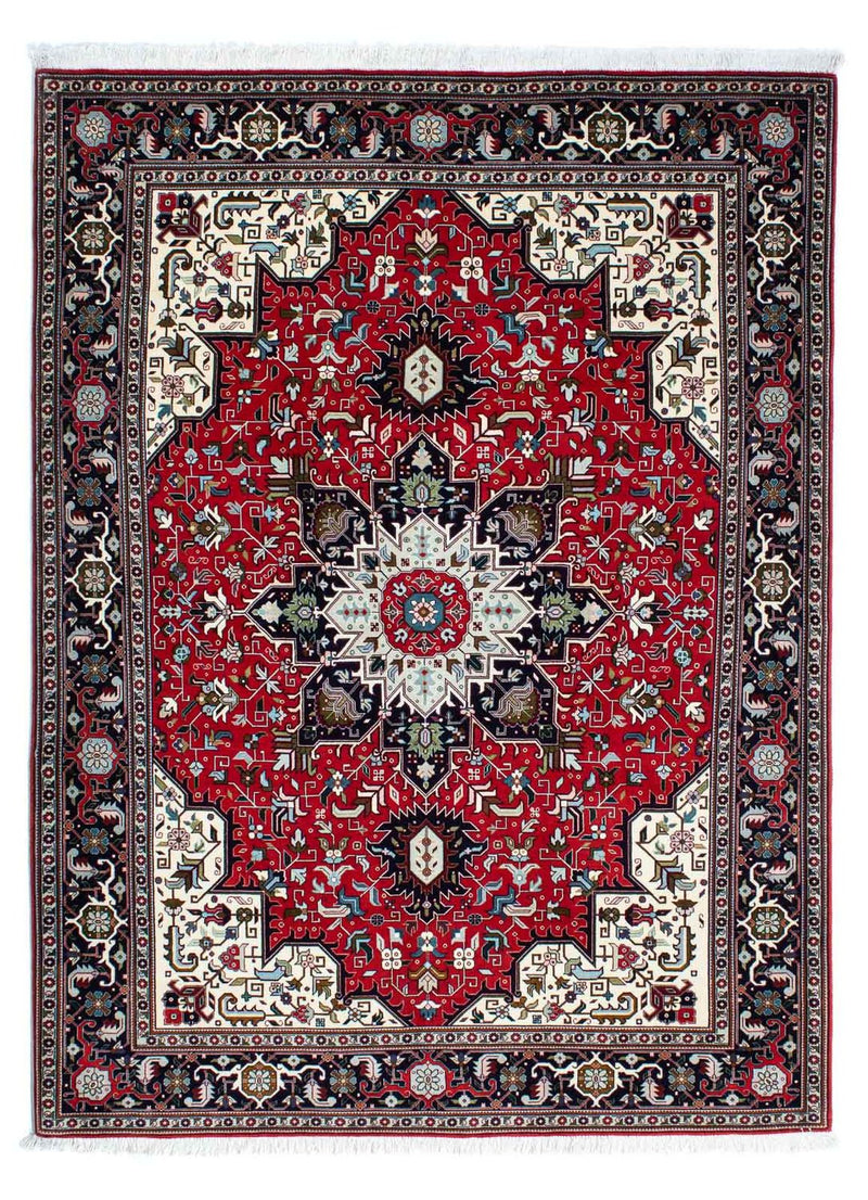 Täbriz - 50 Raj Teppich 154x212cm - Perserteppich - dunkelrot