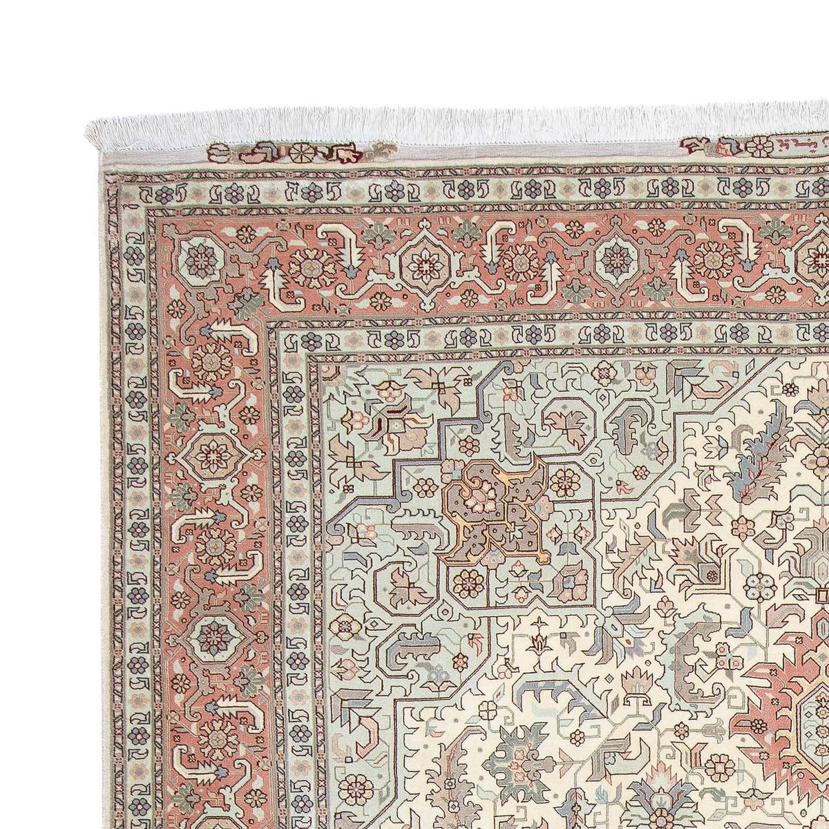 Täbriz - 50 Raj Teppich 206x310cm - Perserteppich - beige