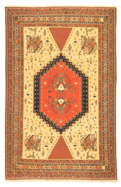 Afshar Sirjan Teppich 194x302cm - Perserteppich - gold