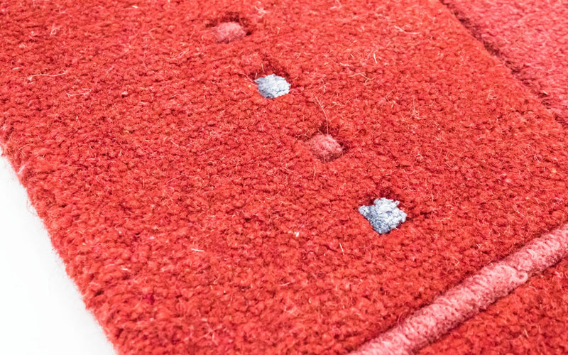 Nepal Teppich 160x230cm - Wollteppich - rot