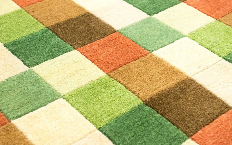Nepal Teppich 160x230cm - Wollteppich - grün