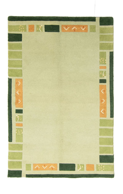 Nepal Teppich 120x180cm - Wollteppich - hellgrün