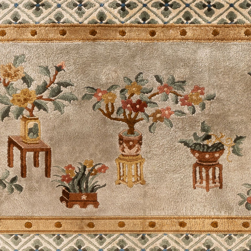 China Seide Teppich 93x154cm - Orientteppich - dunkelbeige