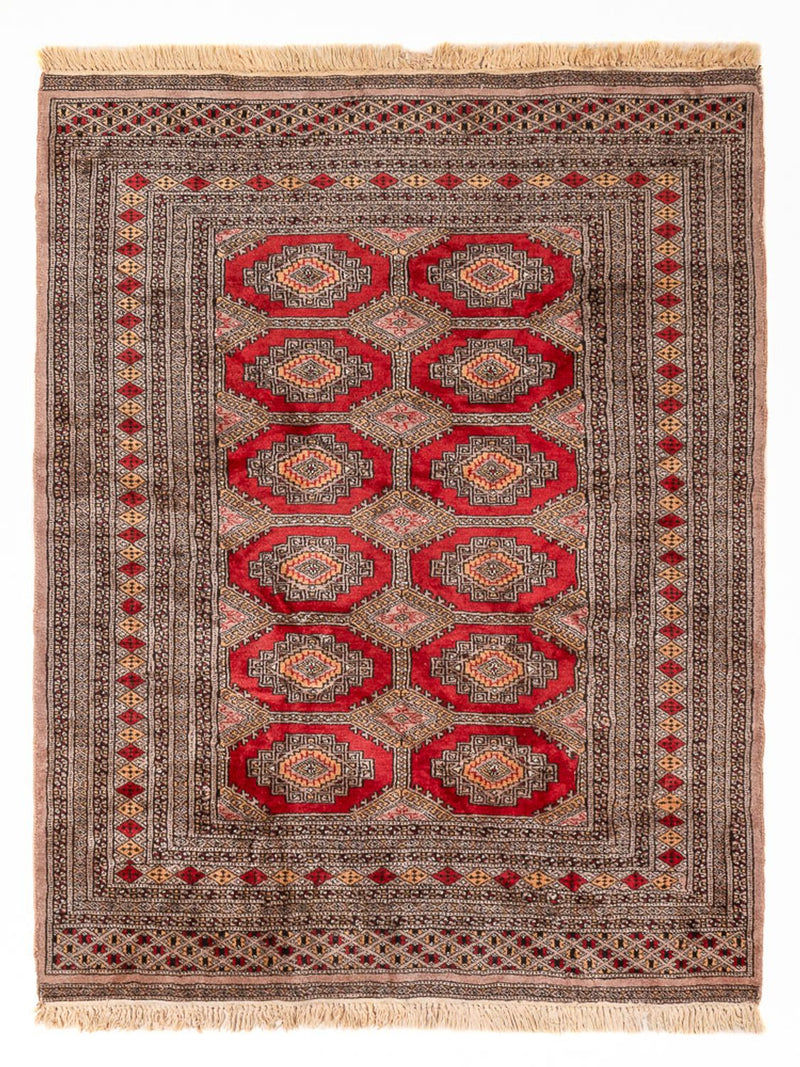 Pakistan Teppich 124x165cm - Orientteppich - dunkelbeige